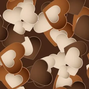 Chocolate pattern with sweetmeat in form heart Stock Illustration