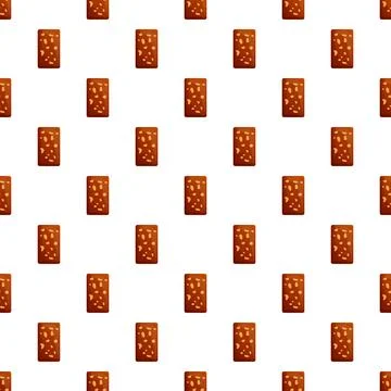 Chocolate peanut bar seamless repeating pattern background Illustrazione stock
