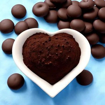 Chocolate with peanuts, generative art by A.I. Fotos de archivo