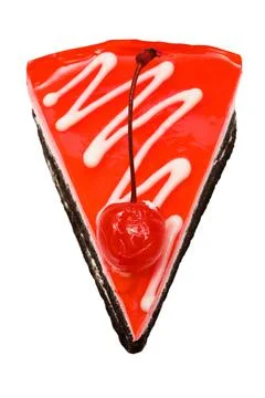 Chocolate pie with a cherry Foto stock