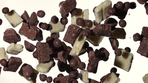 Chocolate pieces explosion. Slow Motion 500fps 動画素材 152662725