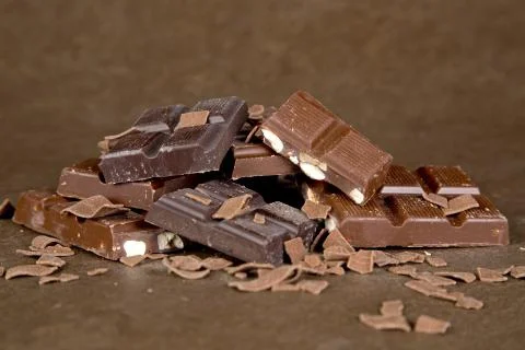 Chocolate pieces  Stock Photos