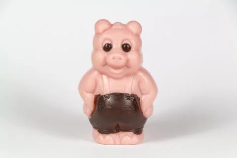 Chocolate pig for easter Stock Photos