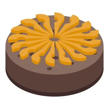 Chocolate pineapple cake icon isometric vector. Cooking fruit calories Stock Illustration