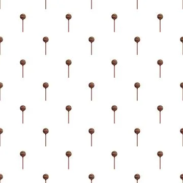 Chocolate pops repeating seamless pattern on white background Illustrazione stock
