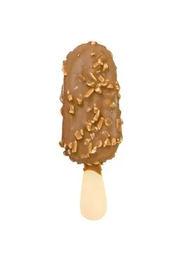 Chocolate popsicle isolated on white background Stock Photos