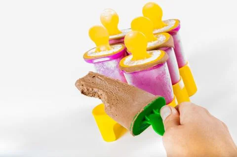 Chocolate popsicle in multiple collor boxes Stock Photos