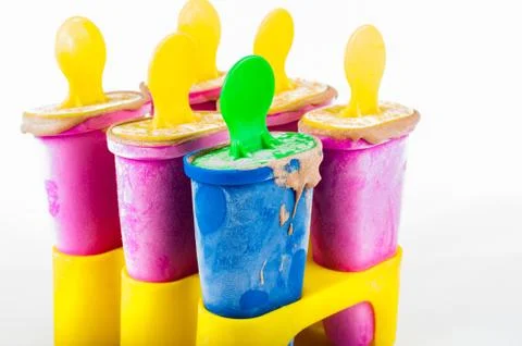 Chocolate popsicle in multiple collor boxes Stock Photos