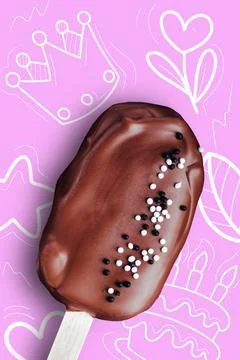 Chocolate popsicle. Stock Photos
