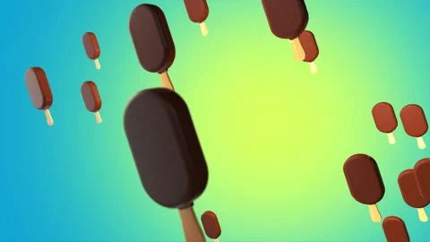 Chocolate popsicle. Purple background. Light green background. Video stock 256692171
