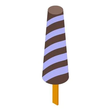 Chocolate popsicle with spiral pattern refreshing summer treat Stock Illustration
