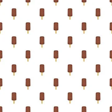 Chocolate popsicle on a stick pattern Illustrazione stock