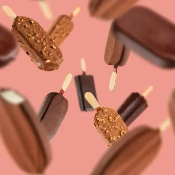 Chocolate popsicles seamless texture or pattern Stock Photos