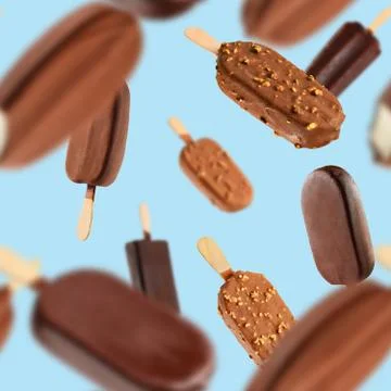 Chocolate popsicles seamless texture or pattern Stock Photos