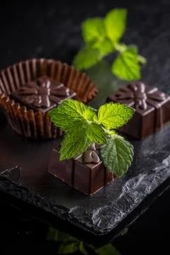 Chocolate praline candy Stock Photos