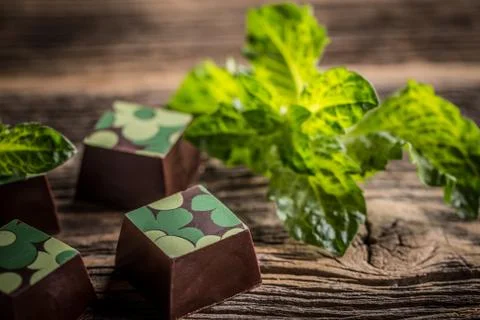 Chocolate praline candy Stock Photos