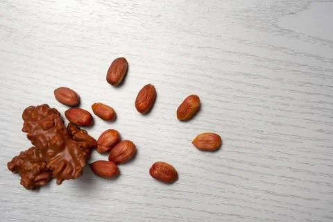 Chocolate praline with hazelnuts Stock Photos