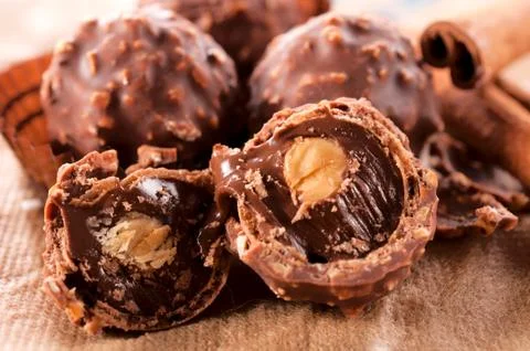 Chocolate praline Stock Photos