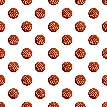 Chocolate praline truffles creating seamless dessert pattern イラスト素材