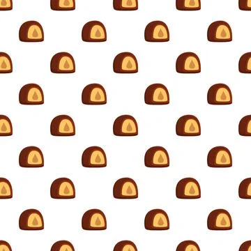 Chocolate praline truffles creating seamless dessert pattern イラスト素材
