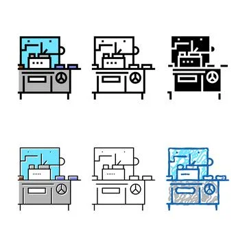 Chocolate prepare automatical machine color styles icon vector Stock Illustration