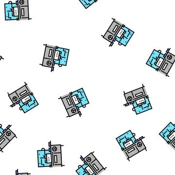 Chocolate prepare automatical machine vector seamless pattern Stock Illustration