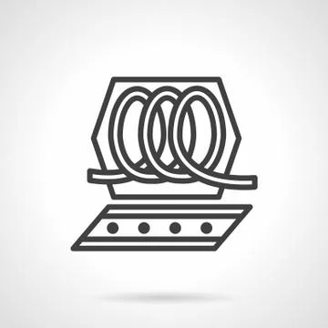 Chocolate processing simple line vector icon Stock Illustration
