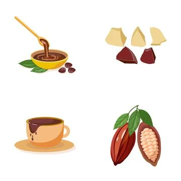 Chocolate products making process vector illustration set Stock Illustration