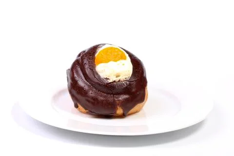 Chocolate profiterole Stock-Fotos