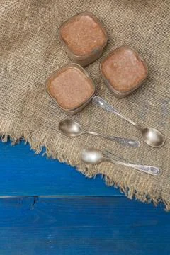 Chocolate pudding in a glass Stock Photos