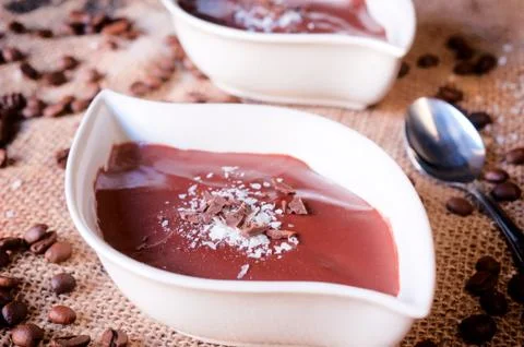 Chocolate pudding Stock Photos