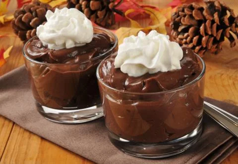 Chocolate pudding Stock Photos
