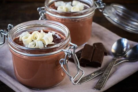 Chocolate pudding Stock Photos