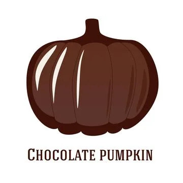 Chocolate pumpkin isolated vector illustration in flat style Stock Illustration