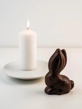 Chocolate rabbit to eat at easter Stock Photos