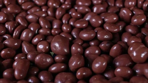 Chocolate Raisins Pattern Texture Closeup Video Seamless Looping Video stock 140134021