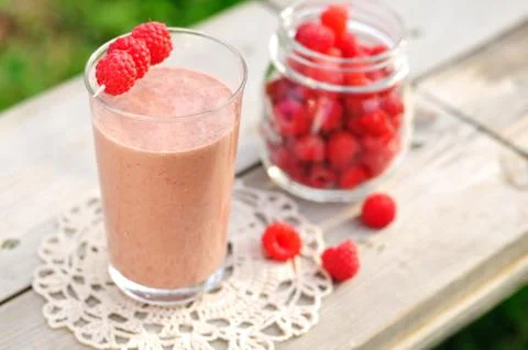 Chocolate Raspberry Smoothie Stock Photos