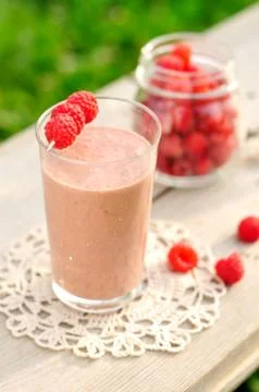Chocolate Raspberry Smoothie Stock Photos