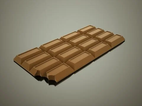 Chocolate rendered on white Stock Illustration