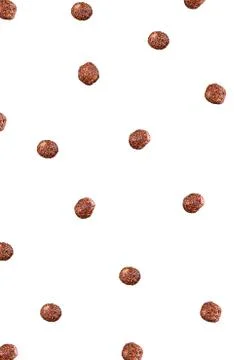 Chocolate rice balls. Close-up. Isolated on white. Stock Photos