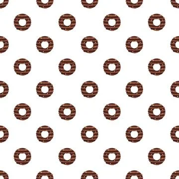 Chocolate ring biscuits forming a repeating pattern background Stock Illustration