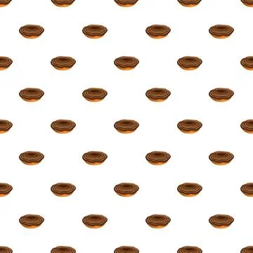 Chocolate ring donuts creating seamless dessert pattern 스톡 일러스트