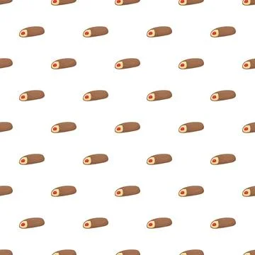 Chocolate roll cake seamless pattern background Illustrazione stock