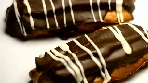 Chocolate roll Stock Footage 74288428