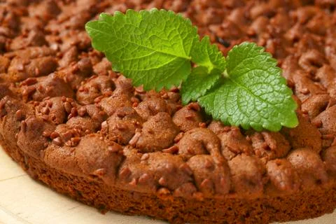 Chocolate round cake Stock Photos