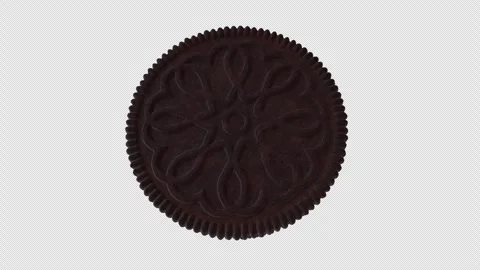 Chocolate Sandwich Cookie Rotating, 3D Render with Alpha Channel Stock Footage 348318909