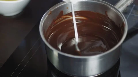 Chocolate sauce in a saucepan Stock Footage 82472166