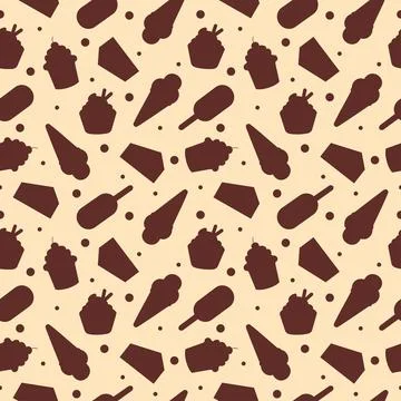Chocolate Seamless Pattern Design with Choco Decoration in Template Hand Dr.. Illustrazione stock