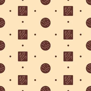 Chocolate Seamless Pattern Design with Choco Decoration in Template Hand Dr.. Illustrazione stock