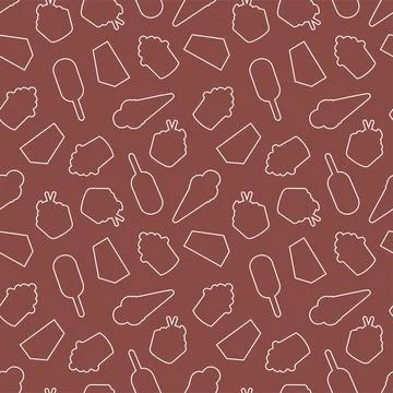 Chocolate Seamless Pattern Design with Choco Decoration in Template Hand Dr.. Stock Illustration